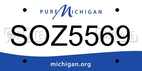 SOZ5569 Michigan License Plate