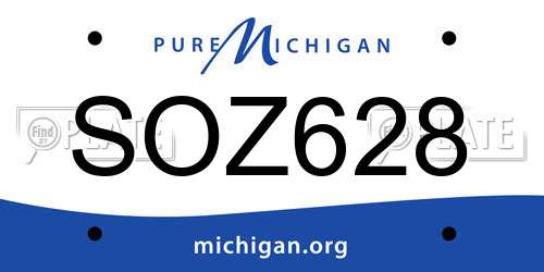 SOZ628 Michigan License Plate