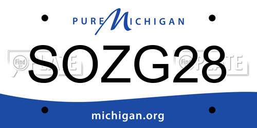 SOZG28 Michigan License Plate