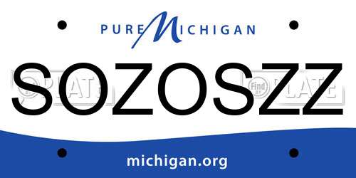 SOZOSZZ Michigan License Plate