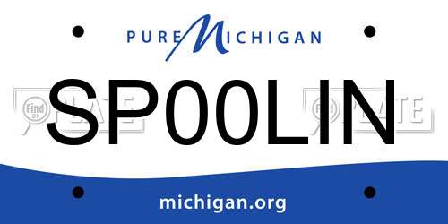 SP00LIN Michigan License Plate