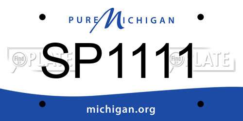 SP1111 Michigan License Plate
