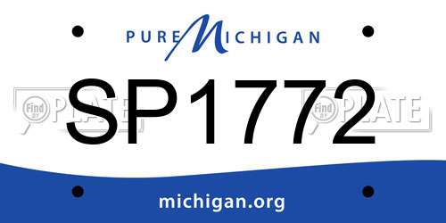SP1772 Michigan License Plate