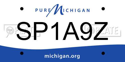 SP1A9Z Michigan License Plate