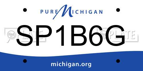 SP1B6G Michigan License Plate