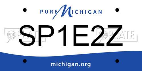 SP1E2Z Michigan License Plate