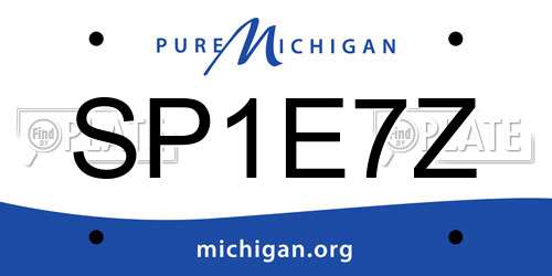 SP1E7Z Michigan License Plate