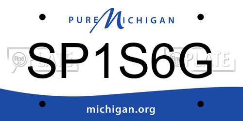 SP1S6G Michigan License Plate