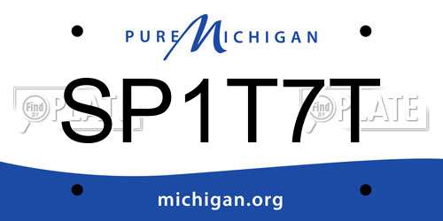 SP1T7T Michigan License Plate