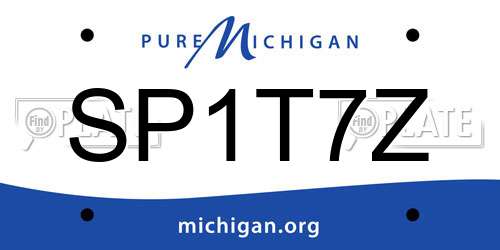 SP1T7Z Michigan License Plate
