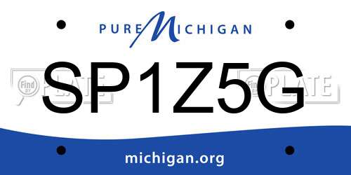 SP1Z5G Michigan License Plate