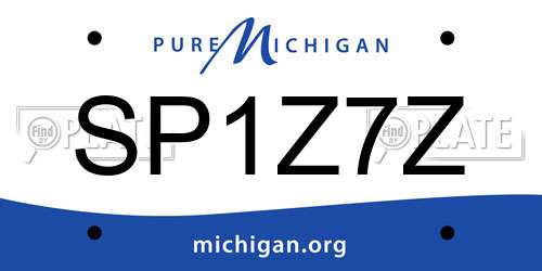 SP1Z7Z Michigan License Plate