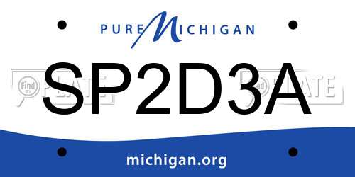 SP2D3A Michigan License Plate