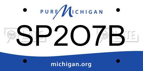 SP2O7B Michigan License Plate