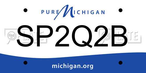 SP2Q2B Michigan License Plate