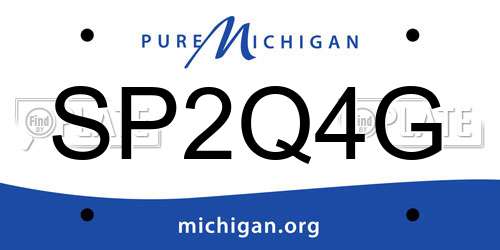 SP2Q4G Michigan License Plate