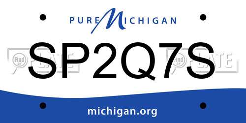 SP2Q7S Michigan License Plate