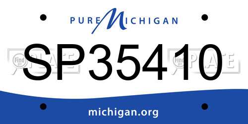 SP35410 Michigan License Plate