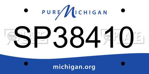 SP38410 Michigan License Plate