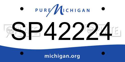 SP42224 Michigan License Plate