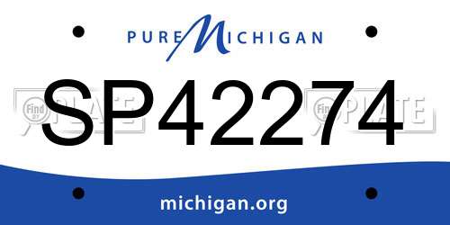 SP42274 Michigan License Plate