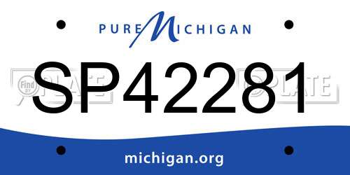 SP42281 Michigan License Plate