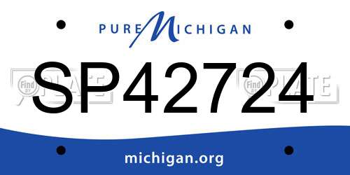 SP42724 Michigan License Plate