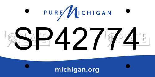 SP42774 Michigan License Plate