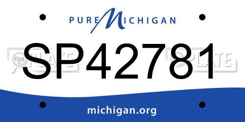 SP42781 Michigan License Plate