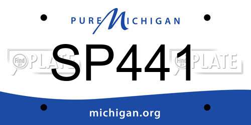 SP441 Michigan License Plate