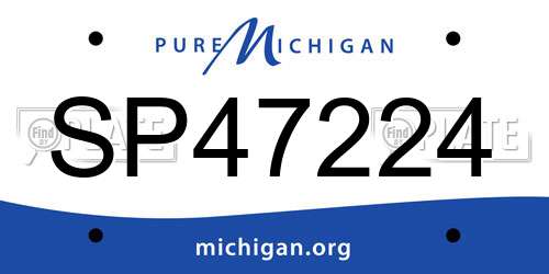 SP47224 Michigan License Plate