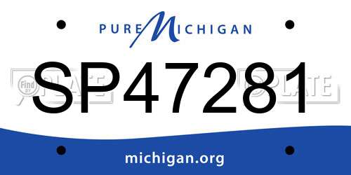 SP47281 Michigan License Plate
