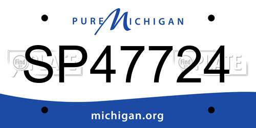 SP47724 Michigan License Plate