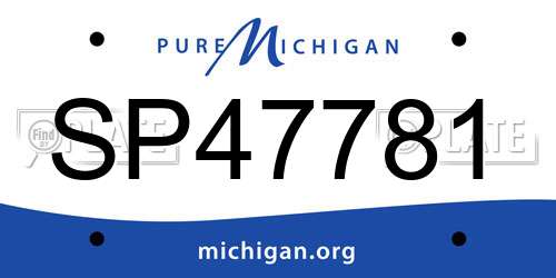 SP47781 Michigan License Plate