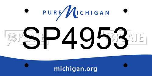 SP4953 Michigan License Plate