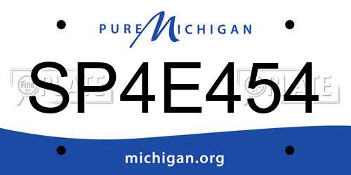 SP4E454 Michigan License Plate