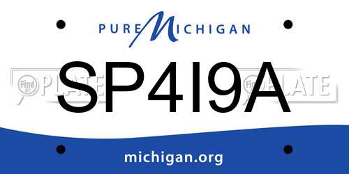 SP4I9A Michigan License Plate