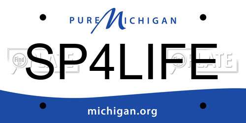 SP4LIFE Michigan License Plate