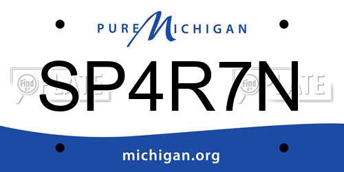 SP4R7N Michigan License Plate