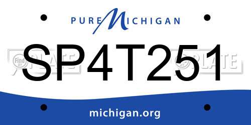 SP4T251 Michigan License Plate