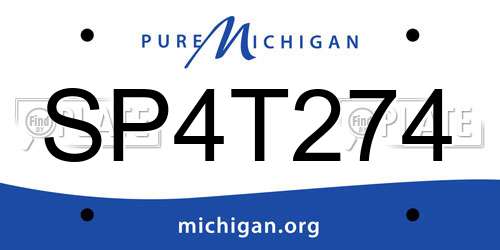 SP4T274 Michigan License Plate