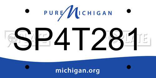 SP4T281 Michigan License Plate