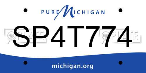 SP4T774 Michigan License Plate