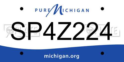 SP4Z224 Michigan License Plate
