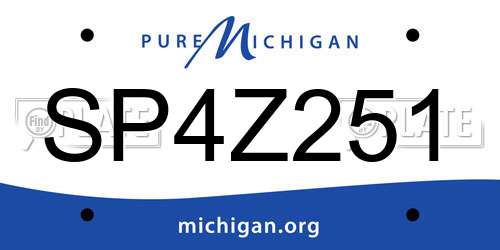 SP4Z251 Michigan License Plate