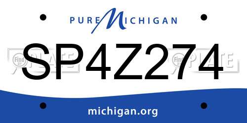 SP4Z274 Michigan License Plate