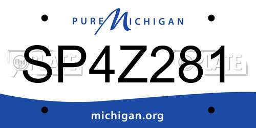 SP4Z281 Michigan License Plate