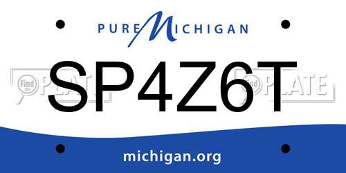 SP4Z6T Michigan License Plate