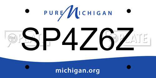SP4Z6Z Michigan License Plate