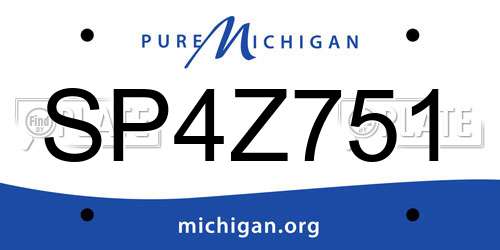 SP4Z751 Michigan License Plate